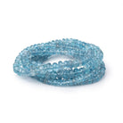 3-6.5mm Aquamarine Plain Rondelles 18 inch 206 Beads AA - Beadsofcambay.com