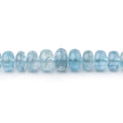 3-6.5mm Aquamarine Plain Rondelles 18 inch 206 Beads AA - Beadsofcambay.com