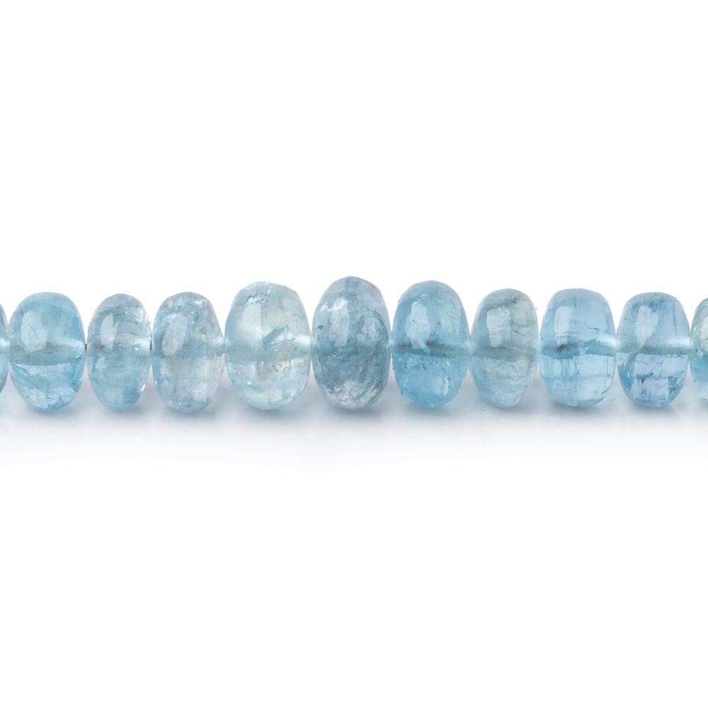 3-6.5mm Aquamarine Plain Rondelles 18 inch 206 Beads AA - Beadsofcambay.com