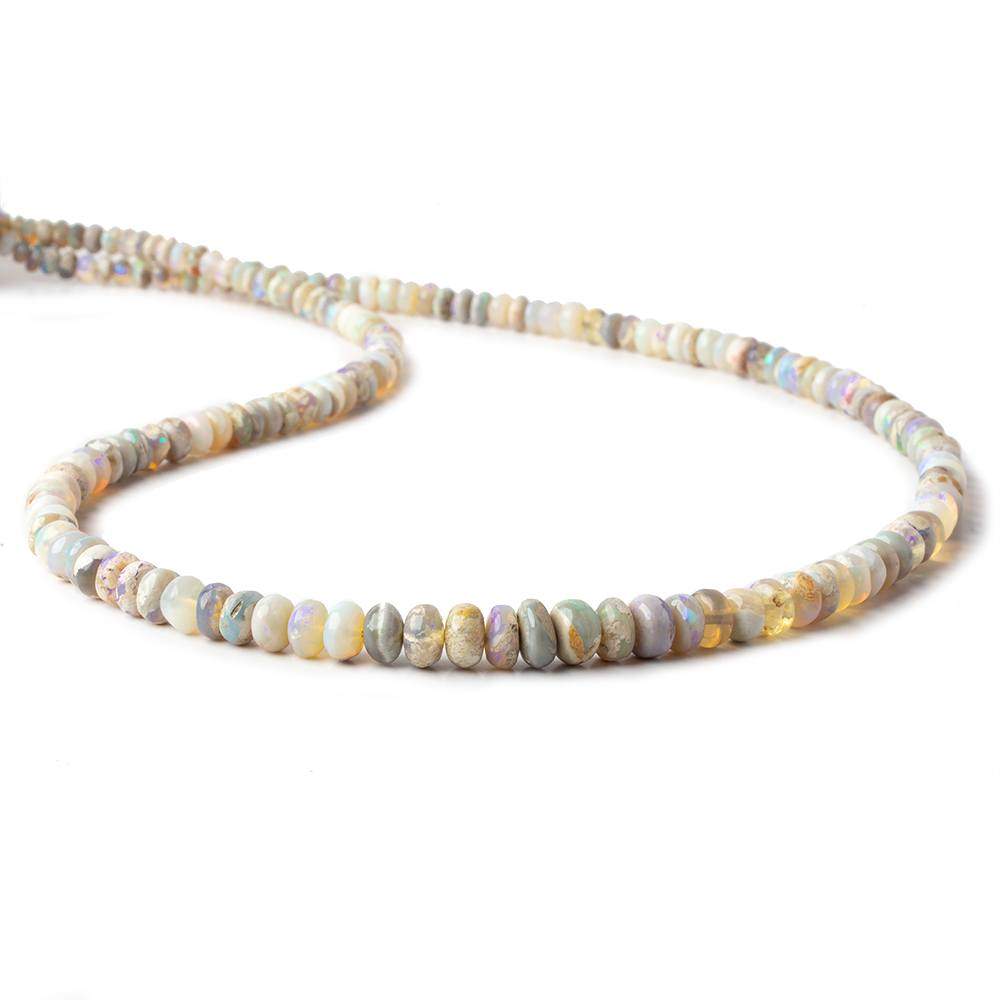 3-6.5mm Australian Opal Plain Rondelles Beads 18 inch 170 pieces A - Beadsofcambay.com