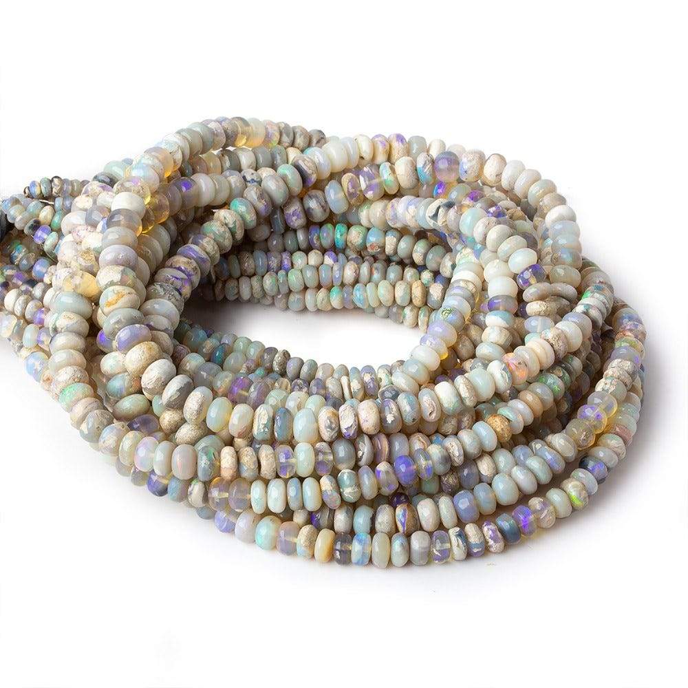 3-6.5mm Australian Opal Plain Rondelles Beads 18 inch 170 pieces A - Beadsofcambay.com