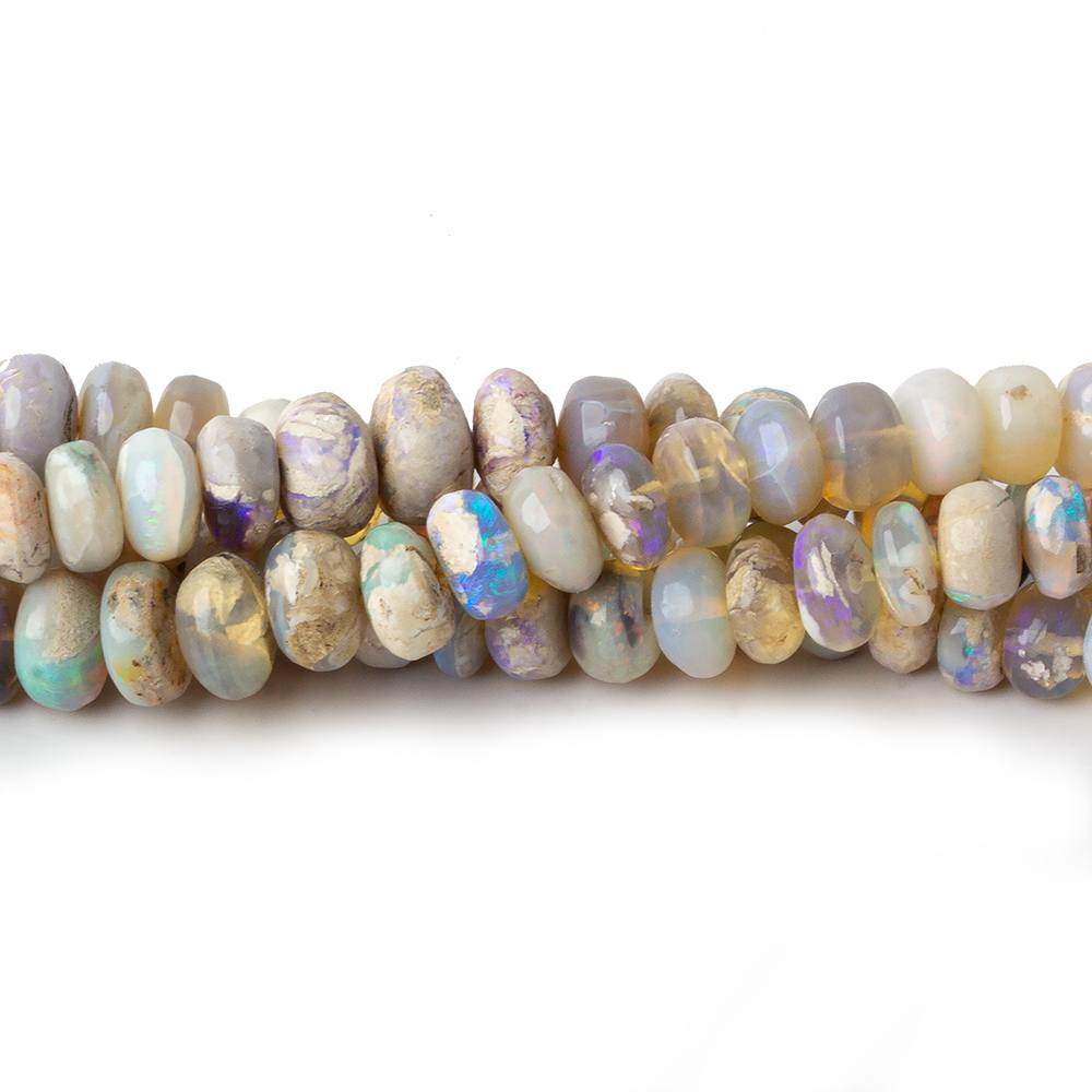 3-6.5mm Australian Opal Plain Rondelles Beads 18 inch 170 pieces A - Beadsofcambay.com