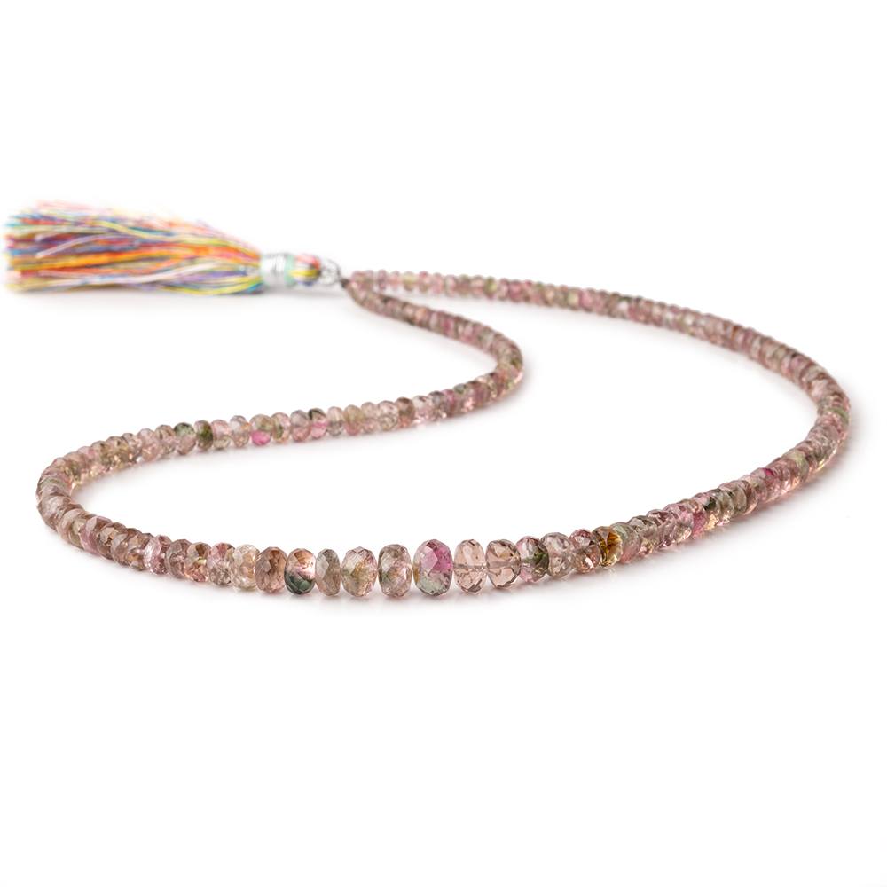 3-6.5mm Multi Color Tourmaline Faceted Rondelle Beads 15 inch 154 pieces - Beadsofcambay.com