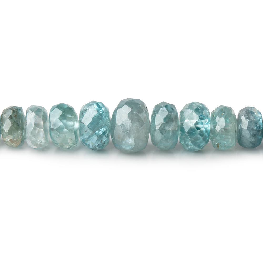 3-6.5mm Shaded Blue Zircon Faceted Rondelle Beads 18 inch 185 pieces - Beadsofcambay.com