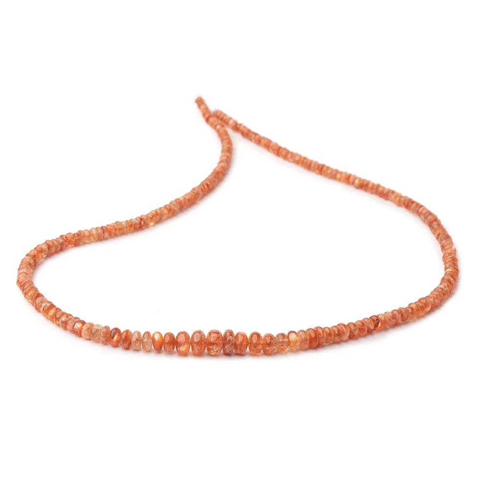 3-6.5mm Sunstone plain rondelle Beads 18 inch 227 pieces - Beadsofcambay.com