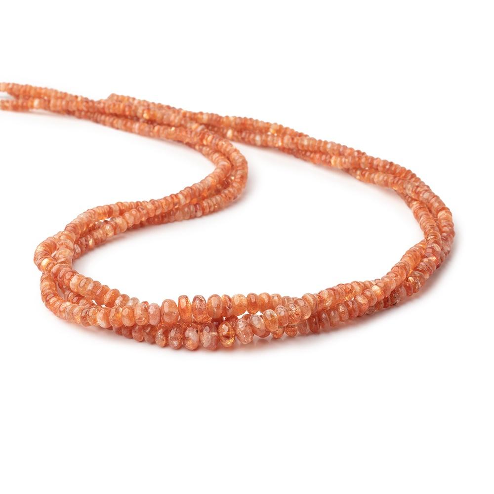 3-6.5mm Sunstone plain rondelle Beads 18 inch 227 pieces - Beadsofcambay.com