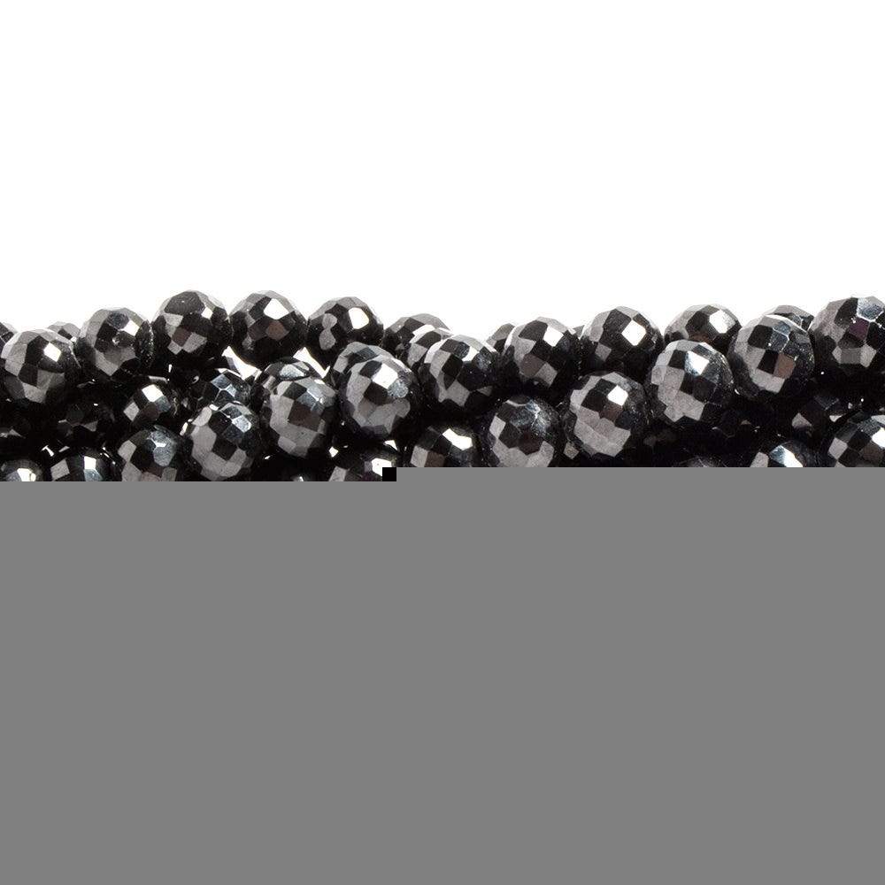 3-6mm Black Spinel Beads Faceted Rounds 15.5 inch 97 pieces - Beadsofcambay.com