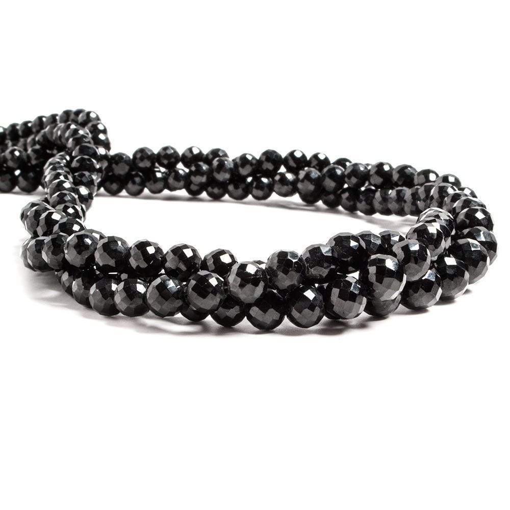 3-6mm Black Spinel Beads Faceted Rounds 15.5 inch 97 pieces - Beadsofcambay.com