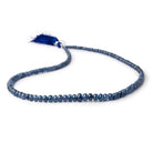 3-6mm Blue Sapphire Plain Rondelle Beads 16 inch 151 pieces AA - Beadsofcambay.com