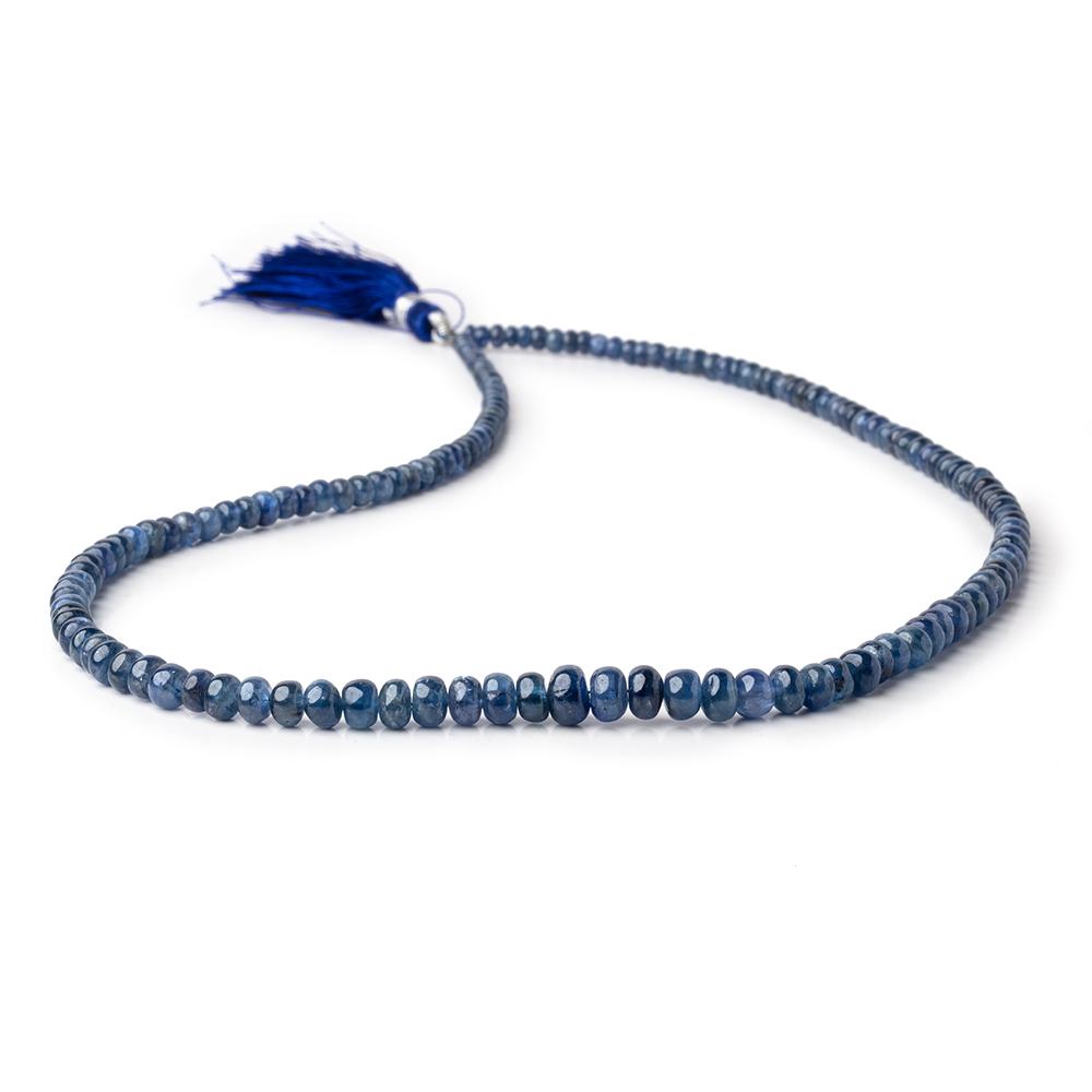 3-6mm Blue Sapphire Plain Rondelle Beads 16 inch 151 pieces AA - Beadsofcambay.com