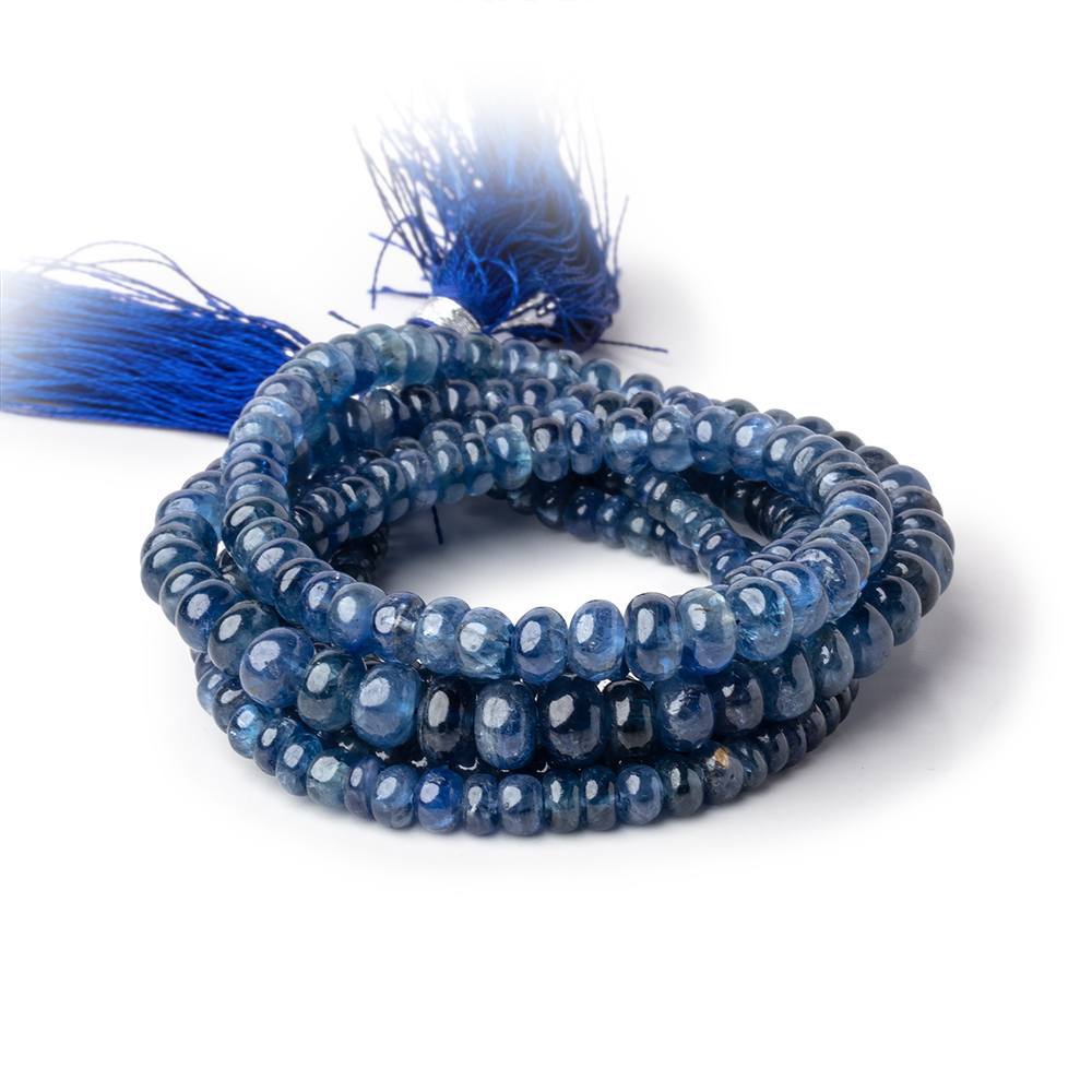 3-6mm Blue Sapphire Plain Rondelle Beads 16 inch 151 pieces AA - Beadsofcambay.com