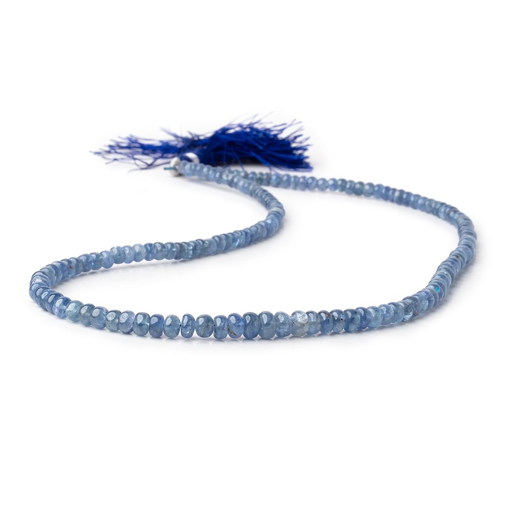 3-6mm Blue Sapphire Plain Rondelles 16 inch 151 Beads AA - Beadsofcambay.com