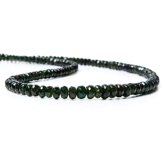 3-6mm Chrome Tourmaline Faceted Rondelle 16 inch 182 pieces - Beadsofcambay.com