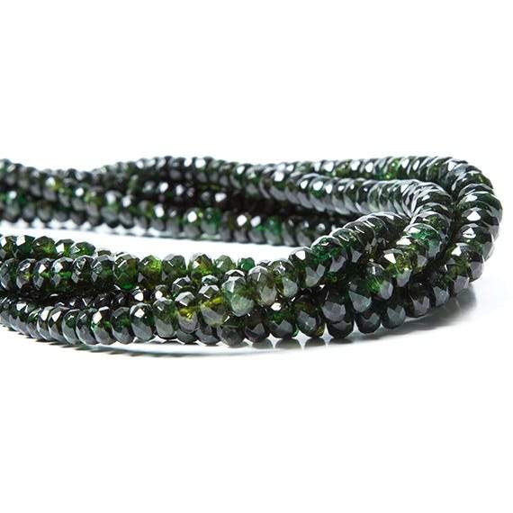3-6mm Chrome Tourmaline Faceted Rondelle 16 inch 182 pieces - Beadsofcambay.com