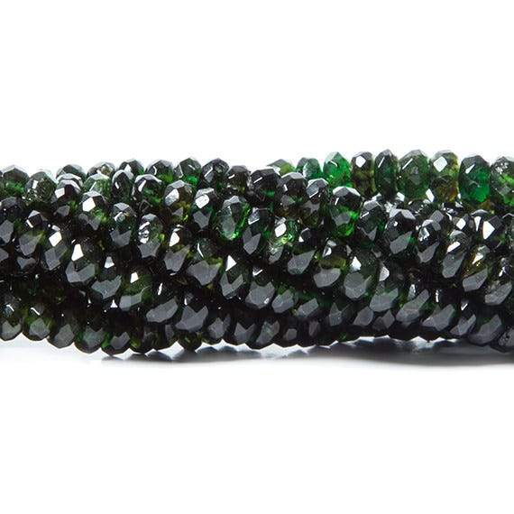 3-6mm Chrome Tourmaline Faceted Rondelle 16 inch 182 pieces - Beadsofcambay.com