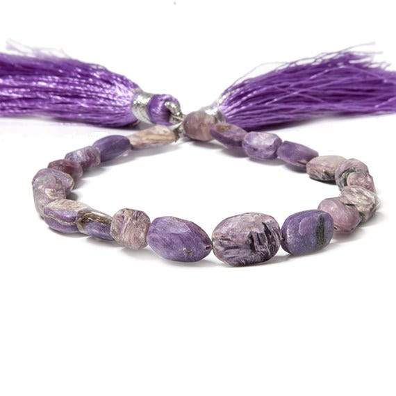 3-6mm Frosted Charoite plain oval beads 7.75 inch 21 pieces - Beadsofcambay.com