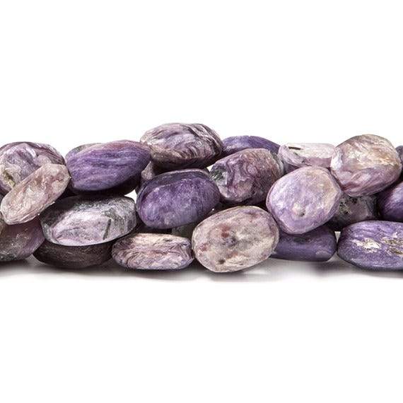 3-6mm Frosted Charoite plain oval beads 7.75 inch 21 pieces - Beadsofcambay.com