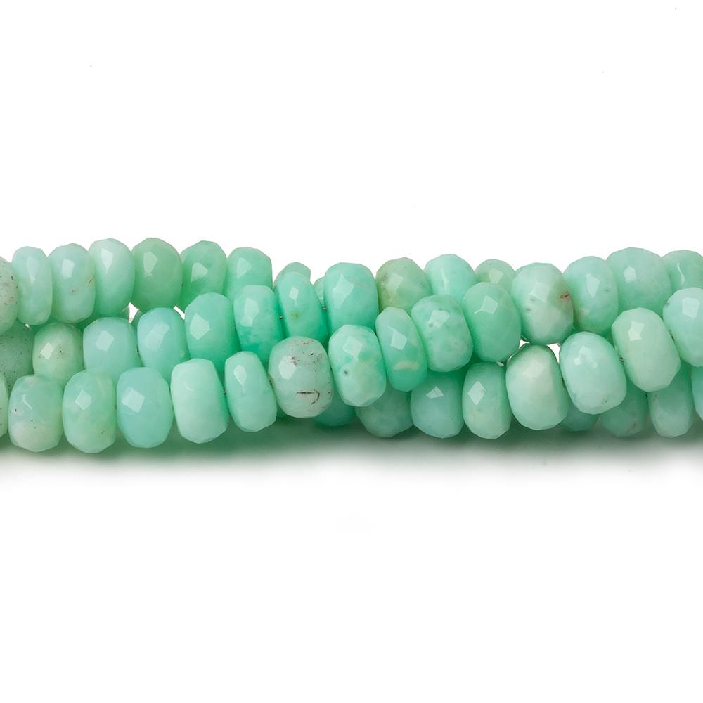 3-6mm Green Tanzanian Opal faceted rondelles 18 inch 144 beads AA - Beadsofcambay.com