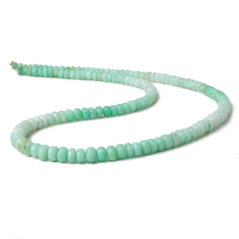 3-6mm Green Tanzanian Opal faceted rondelles 18 inch 144 beads AA - Beadsofcambay.com