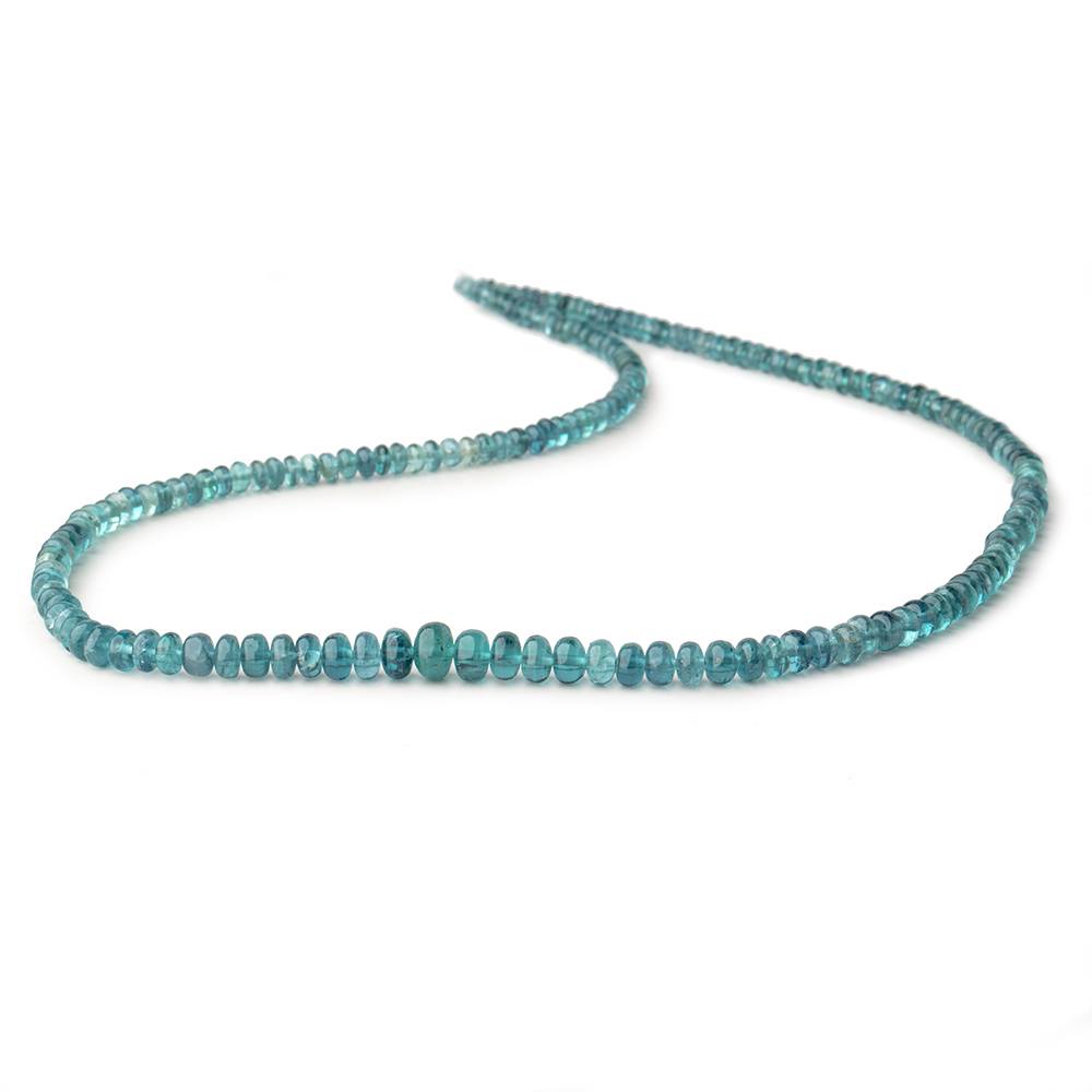 3-6mm Indicolite Blue Tourmaline Plain Rondelle Beads 17 inch 186 pieces AA - Beadsofcambay.com
