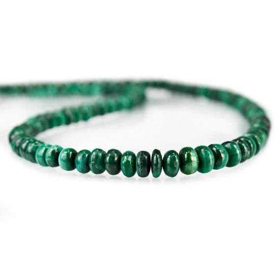 3 - 6mm Malachite Plain Rondelle Beads 12.5 inch 105 pieces - Beadsofcambay.com
