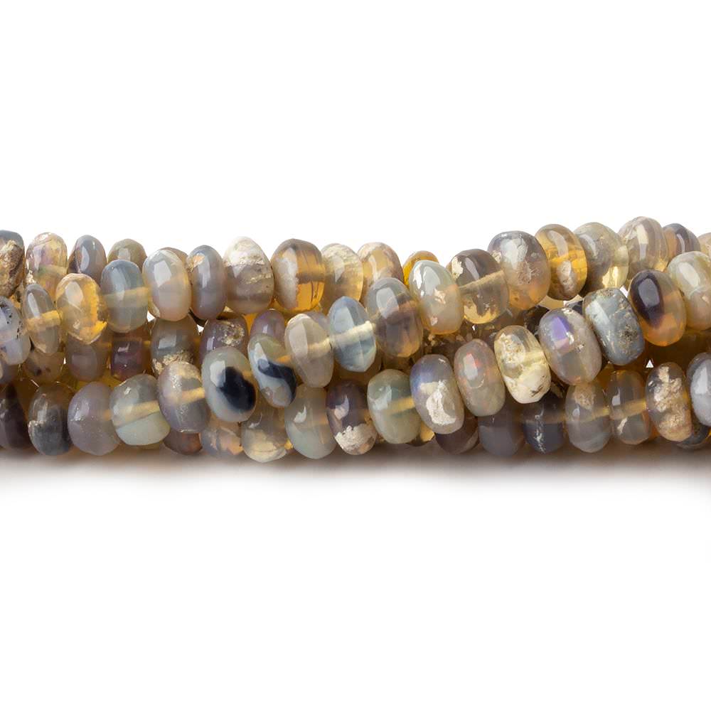 3-6mm Multi Brown Australian Opal plain rondelles 18 inch 165 beads - Beadsofcambay.com