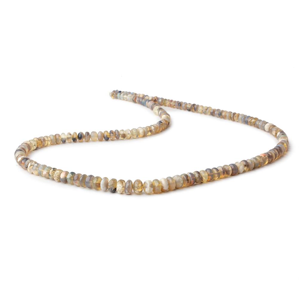 3-6mm Multi Brown Australian Opal plain rondelles 18 inch 165 beads - Beadsofcambay.com