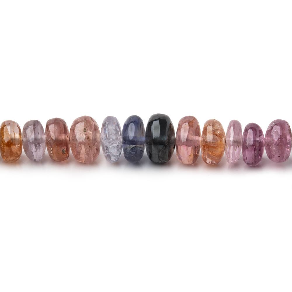 3-6mm Multi Color Spinel Plain Rondelle Beads 18 inch 193 pieces - Beadsofcambay.com