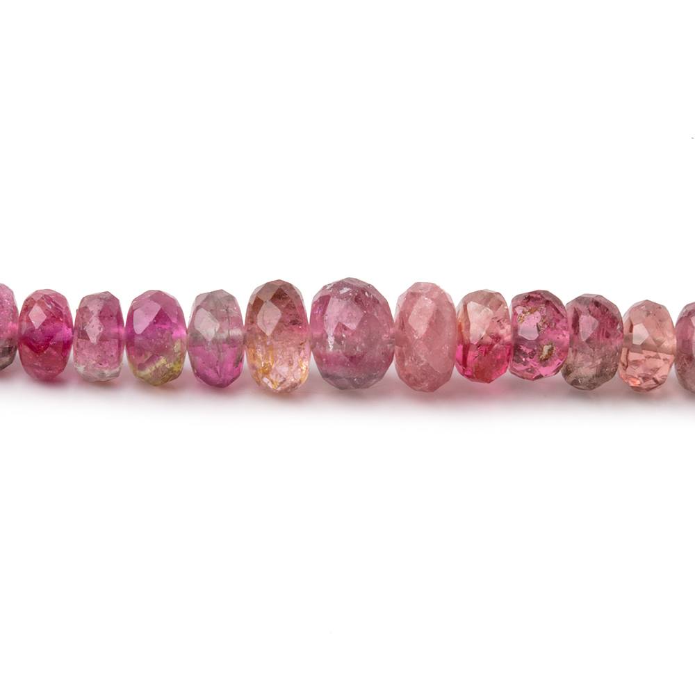 3-6mm Multi Color Tourmaline Faceted Rondelle Beads 15 inch 157 pieces AA - Beadsofcambay.com