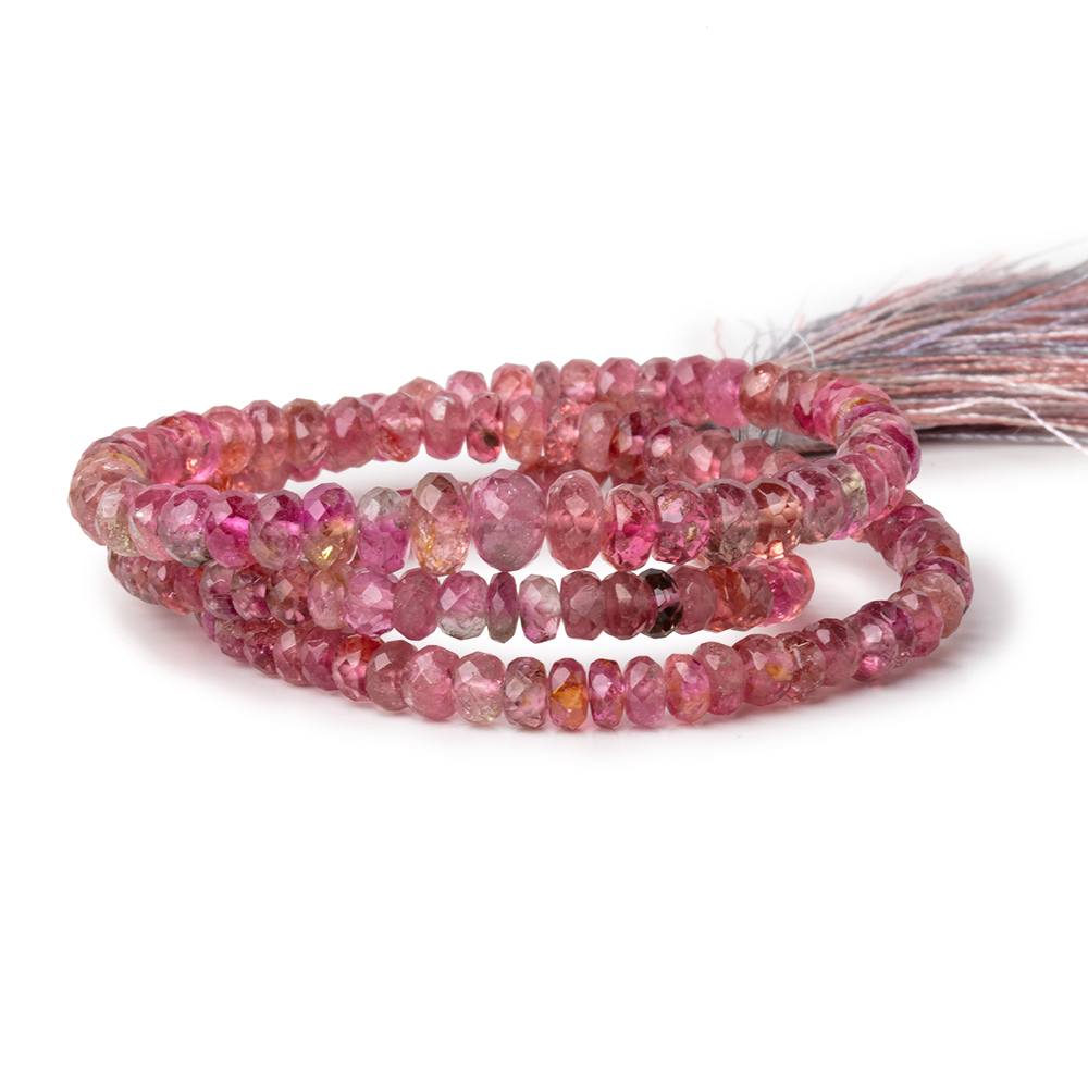 3-6mm Multi Color Tourmaline Faceted Rondelle Beads 15 inch 157 pieces AA - Beadsofcambay.com