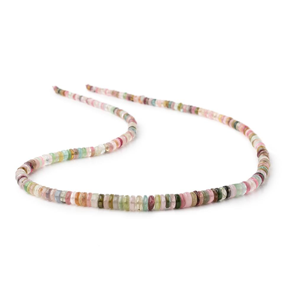3-6mm Multi Color Tourmaline Plain Heshi Beads 18 inch 240 pieces - Beadsofcambay.com