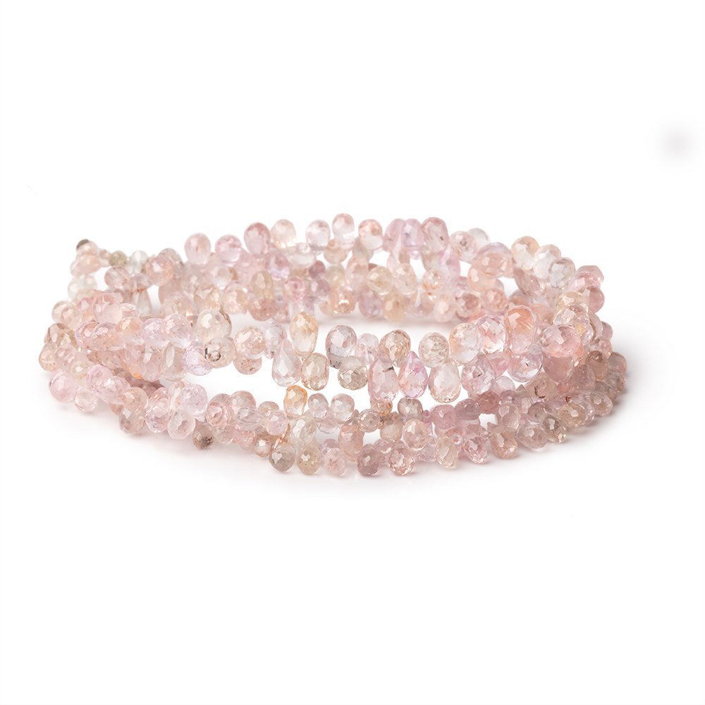 3-6mm Multi Pink Sapphire Faceted Tear Drop Beads 17 inch 300 pieces AA - Beadsofcambay.com