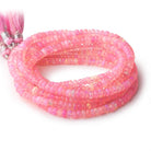 3-6mm Neon Pink Ethiopian Opal Faceted Rondelle Beads 16 inch 160 pieces - Beadsofcambay.com