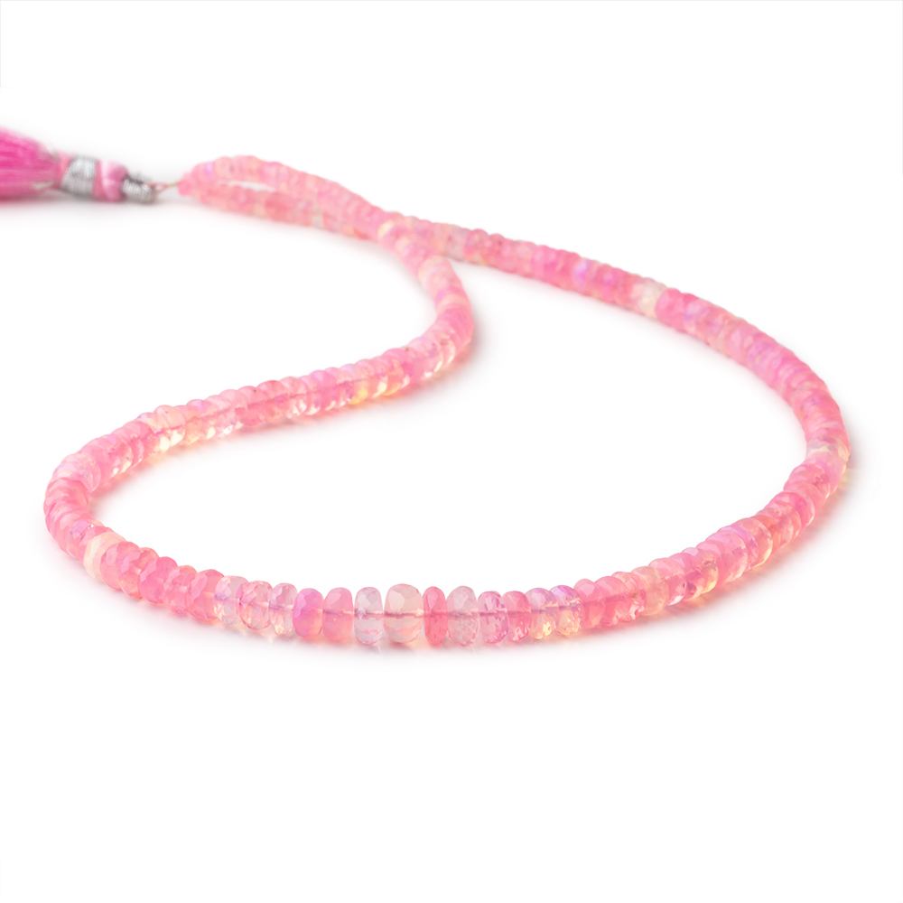 3-6mm Neon Pink Ethiopian Opal Faceted Rondelle Beads 16 inch 160 pieces - Beadsofcambay.com