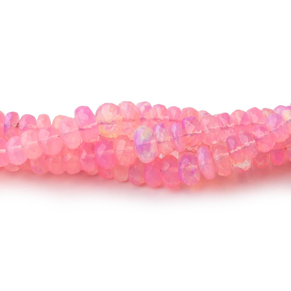 3-6mm Neon Pink Ethiopian Opal Faceted Rondelle Beads 16 inch 160 pieces - Beadsofcambay.com