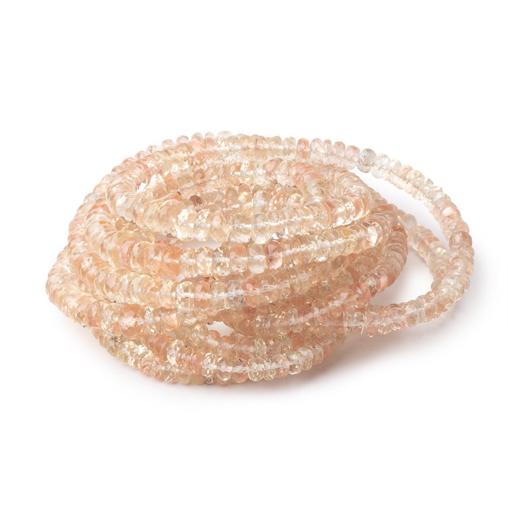 3-6mm Oregon Sunstone Faceted Rondelle Beads 16 inch 163 pieces AAA - Beadsofcambay.com