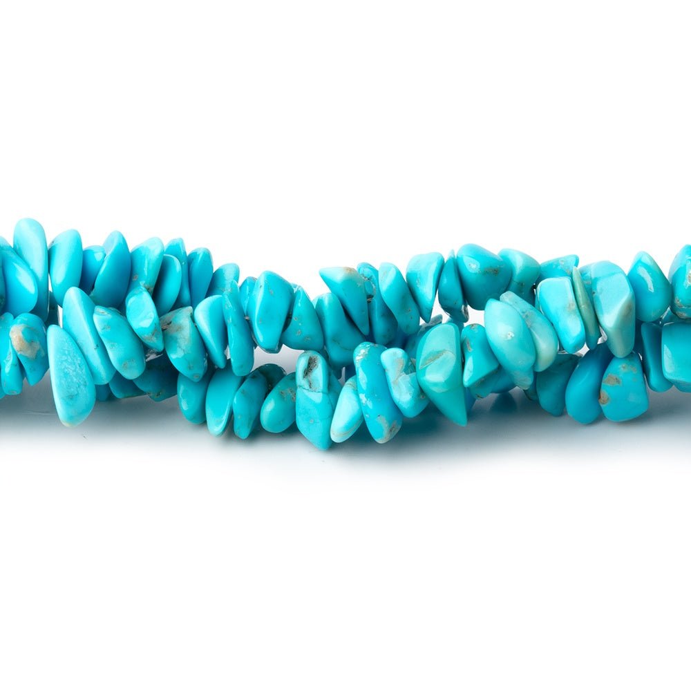 3-6mm Persian Turquoise Chip Beads 15 inch 266 pieces - Beadsofcambay.com