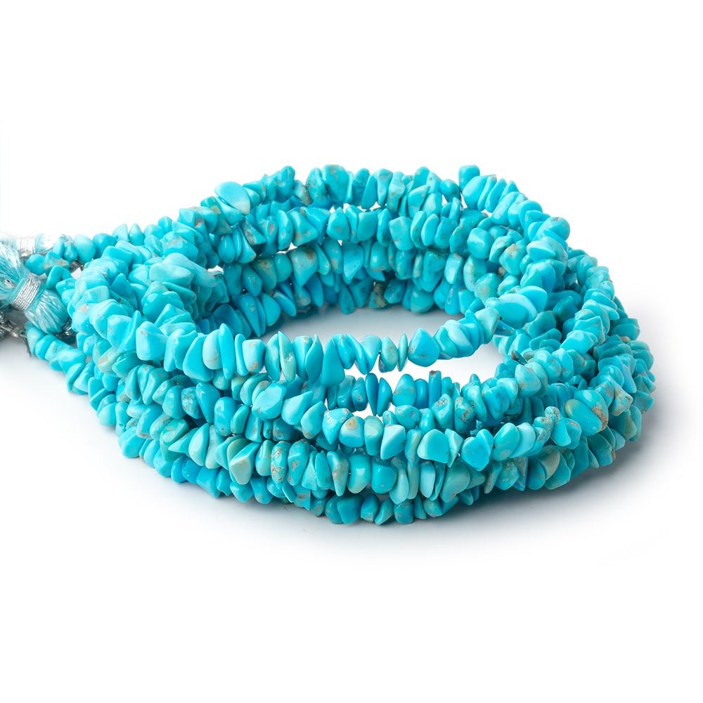 3-6mm Persian Turquoise Chip Beads 15 inch 266 pieces - Beadsofcambay.com