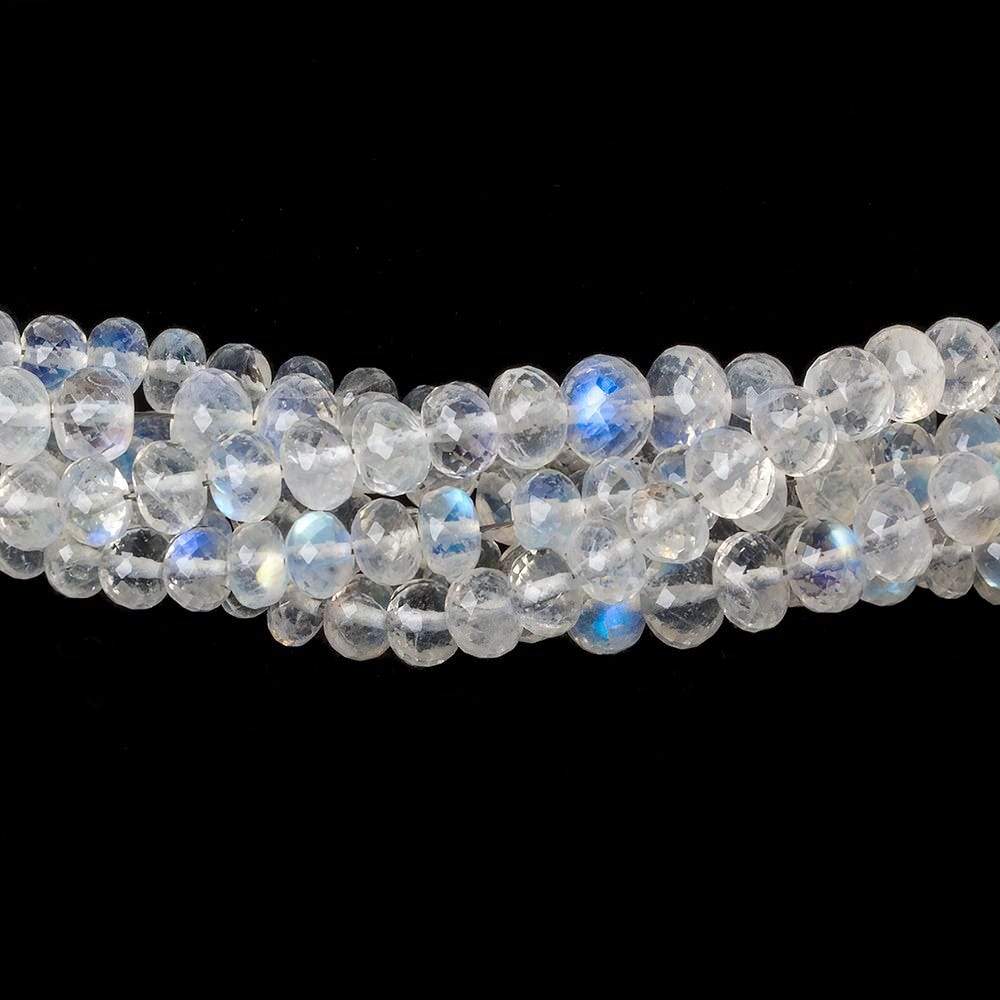 3mm Rainbow Moonstone micro faceted rondelles 16 inch 166 beads AAA - Beadsofcambay.com