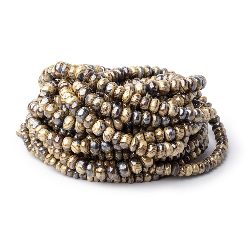 3-6mm Schalenblende Plain Rondelle Beads 18 inch 139 pieces - Beadsofcambay.com