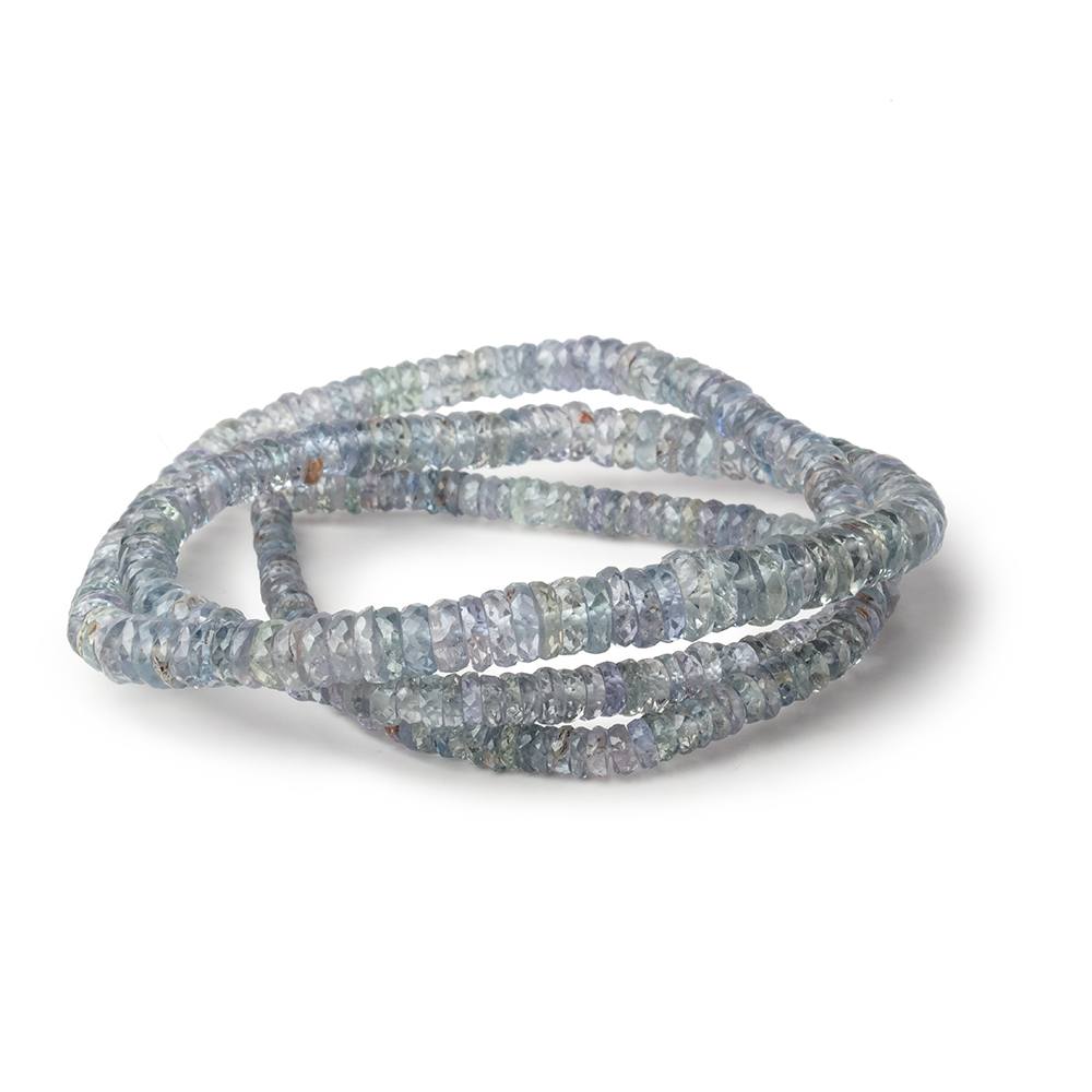 3-6mm Stormy Blue Sapphire Faceted Heshi Beads 17.5 inch 320 pieces AAA - Beadsofcambay.com