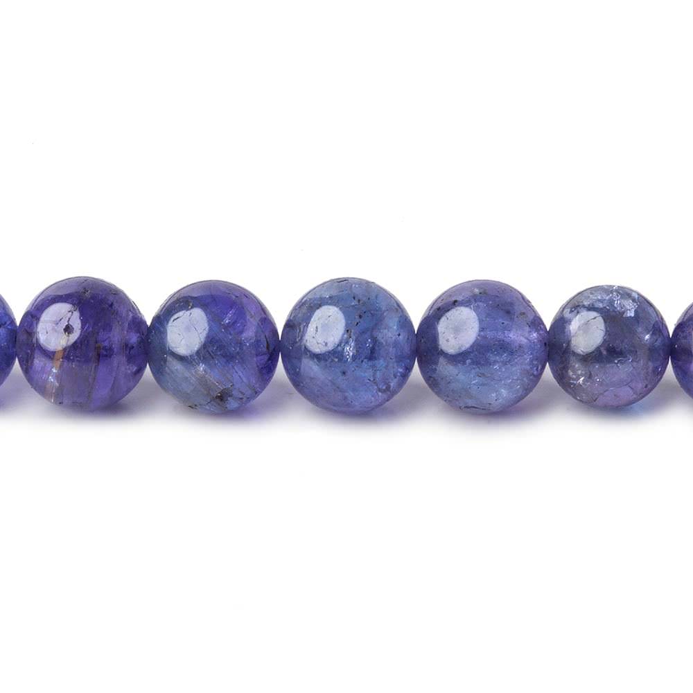 3-6mm Tanzanite plain round beads 15 inch 83 beads AA - Beadsofcambay.com