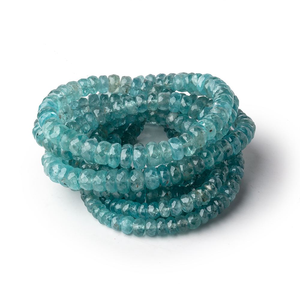 3-6mm Teal Kyanite Faceted Rondelle Beads 16 inch 142 pieces - Beadsofcambay.com