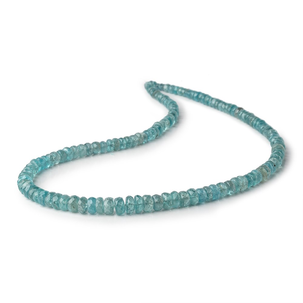 3-6mm Teal Kyanite Faceted Rondelle Beads 16 inch 142 pieces - Beadsofcambay.com