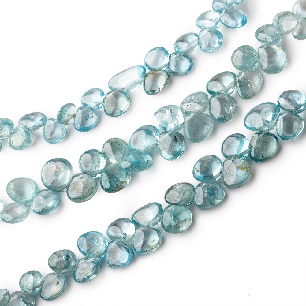 3-7.5mm Blue Zircon Plain Heart Beads Lot of 3 Strands - Beadsofcambay.com