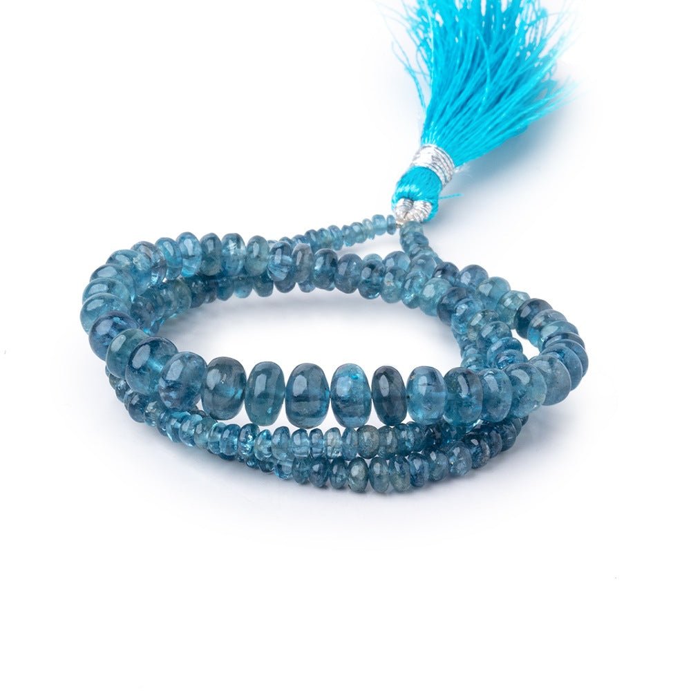 3-7.5mm Santa Maria Aquamarine Plain Rondelles 18 inch 187 Beads AA - Beadsofcambay.com