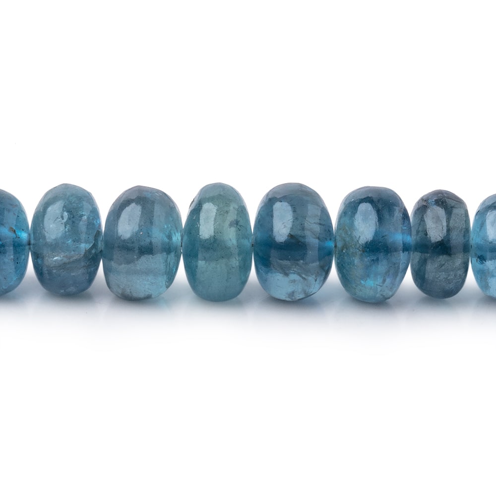 3-7.5mm Santa Maria Aquamarine Plain Rondelles 18 inch 187 Beads AA - Beadsofcambay.com