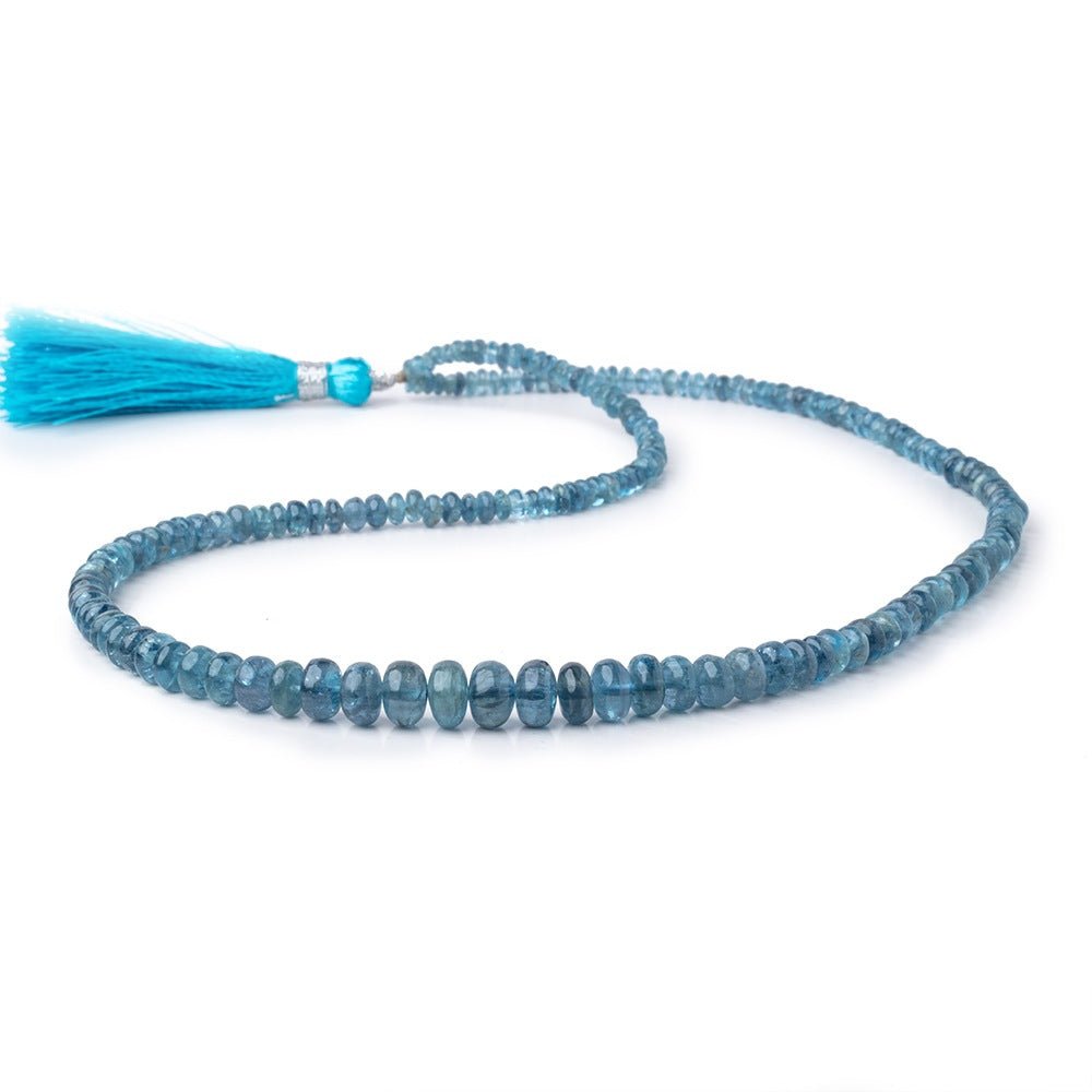 3-7.5mm Santa Maria Aquamarine Plain Rondelles 18 inch 187 Beads AA - Beadsofcambay.com