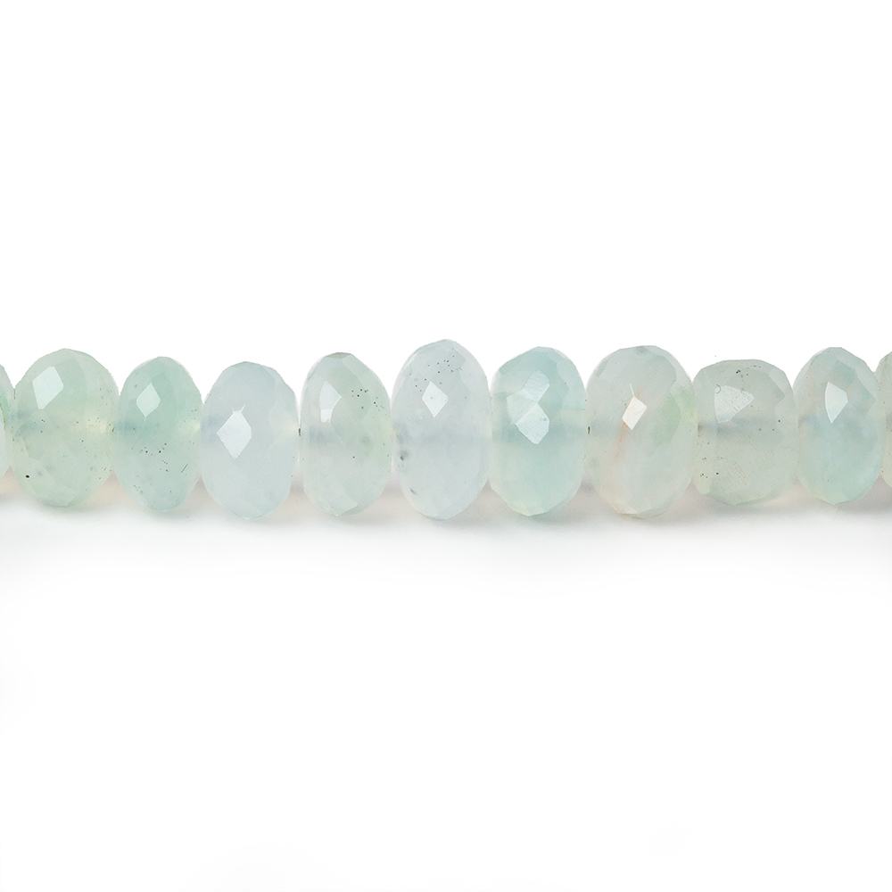3-7mm Aqua Green Chalcedony faceted rondelles 18 inch 135 beads AA - Beadsofcambay.com