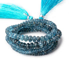 3-7mm Aquamarine plain rondelle beads 17 inch 190 pieces A - Beadsofcambay.com